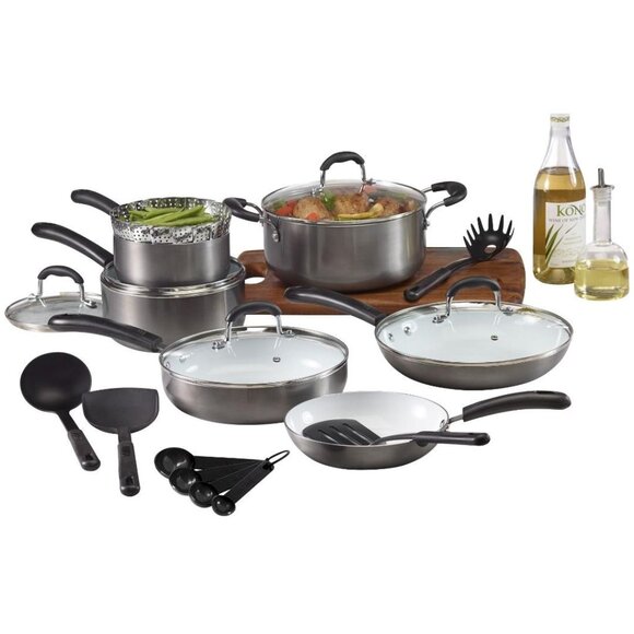20-PC. Nonstick Ceramic Aluminum Cookware Set - Picture 1 of 3